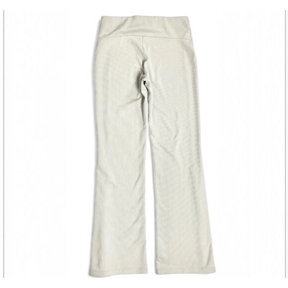 NWOT Lululemon Brushed Softstreme Rib Zip Flared Pant 32.5" Sz 8 Bone Athleisure - Picture 6 of 10